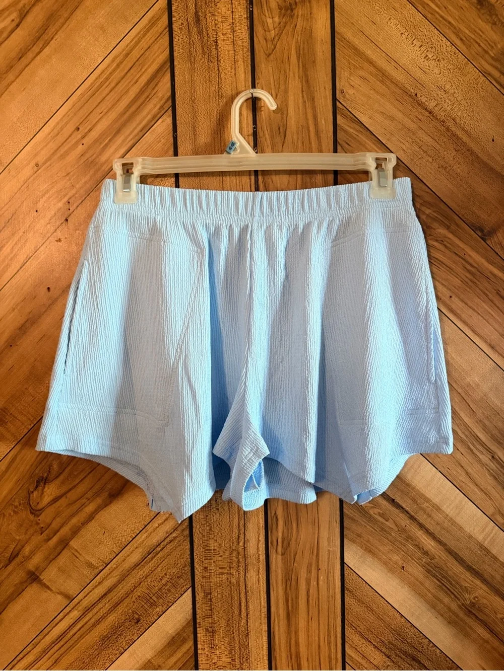 Free People Beach Womens S Light Blue Carter Textured Sweater Knit Shorts - Picture 2 of 8